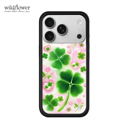 Wildflower Ins Lucky Four Leaves Clover Phone Case For iPhone