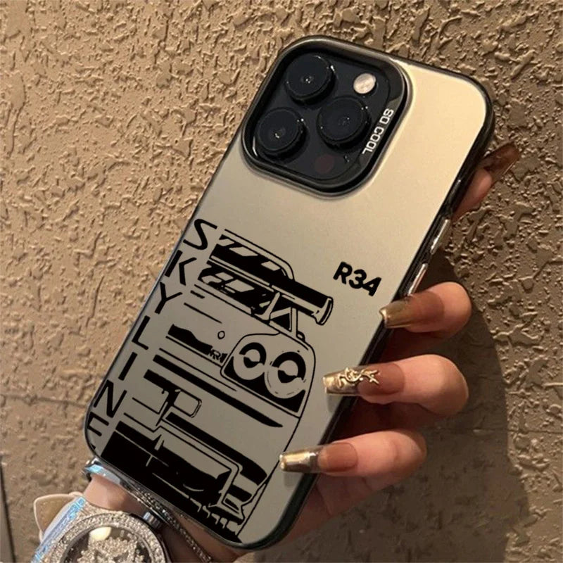 Cool Car Design Phone Case For iPhone Laser Silver Cover