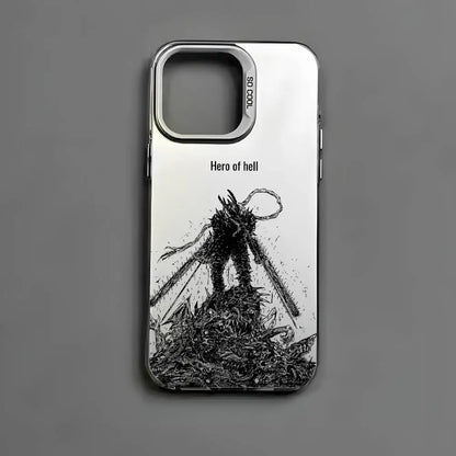 Anime Chainsaw Man iPhone Case – Multicolor Metallic Matte Finish