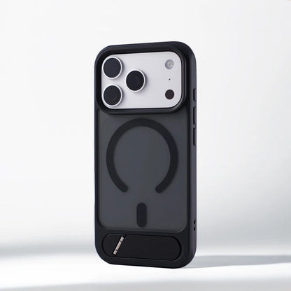 Matte Translucent MagSafe iPhone Case, Metal Holder Bumper