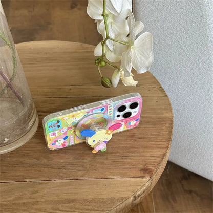Rainbow Rabbit Dopamine Bunny Art Phone Case For Magsafe iPhone