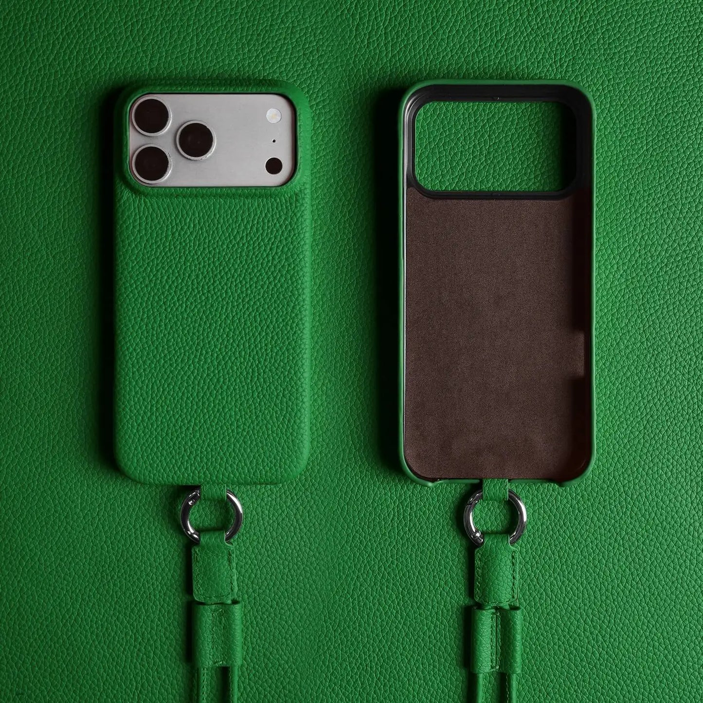 With Lanyard Genuine Leather Case For iPhone
