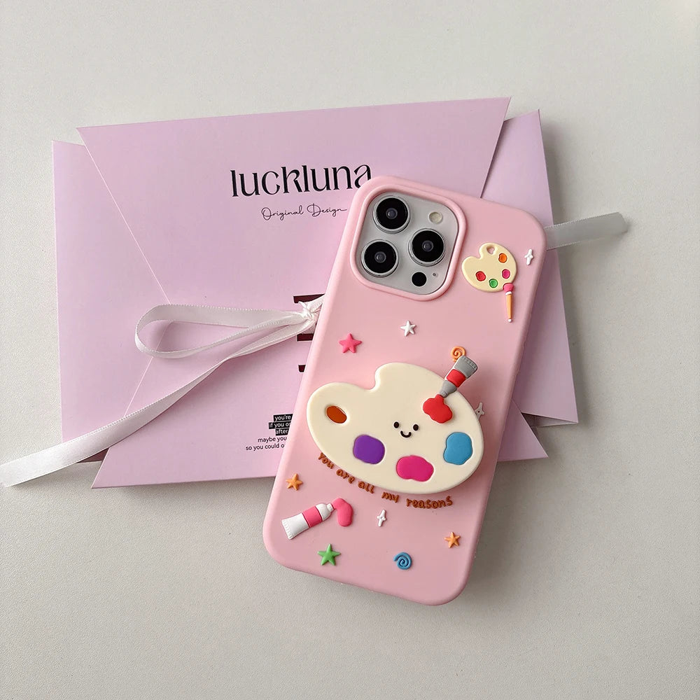 Cute Creative 3D Colorful Palette Phone Case