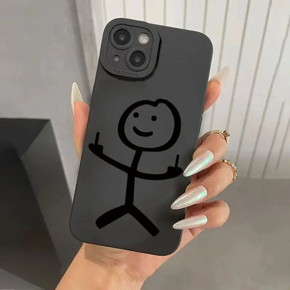Cute Cartoon Matte Silicone Phone Case For iPhone