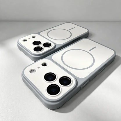 Matte Armor Magnetic Wireless Charging Phone Case For iPhone