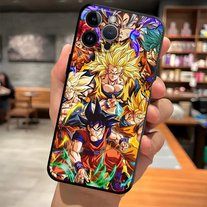 Dragon Ball Goku Vegeta Case For iPhone Black Soft Phone Cover