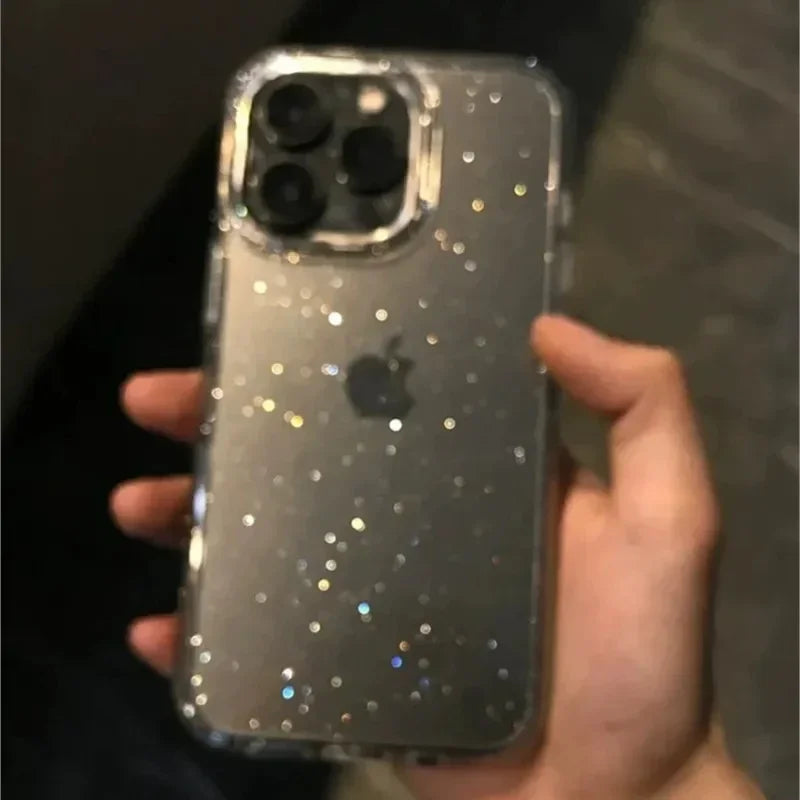 Pink Glitter Bling Clear Soft Case For IPhone