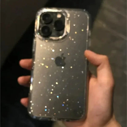 Pink Glitter Bling Clear Soft Case For IPhone