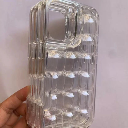 New For iPhone Ice Cube Phone Case 3D Transparent All Inclusive Protective Cover