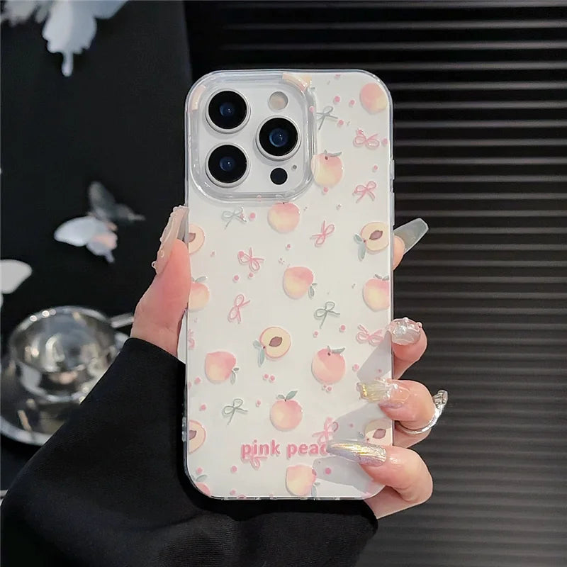 Cute Bow Knot Strawberry Tulip Compatible Phone Case