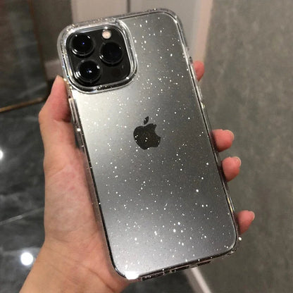 Pink Glitter Bling Clear Soft Case For IPhone