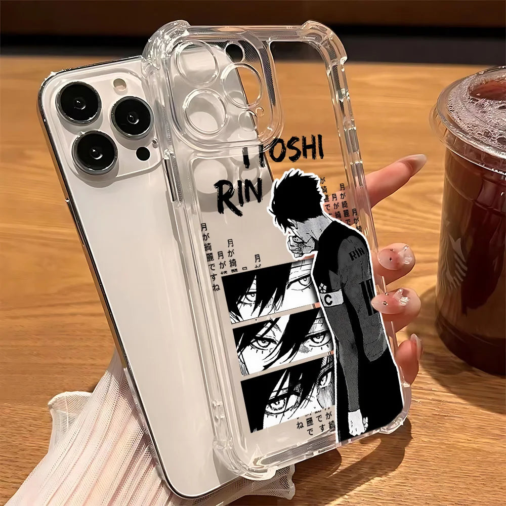 Cool Blue Locks Transparent iPhone Case – Anti-Fall Protection