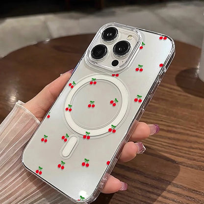 For Magsafe Wireless Charger Case For iPhone Air Cute Cherry Print Phone Cover