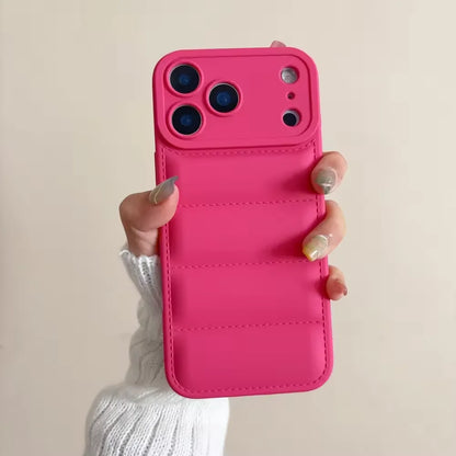 Luxury Down Jacket Silicone Shockproof Case For iPhone