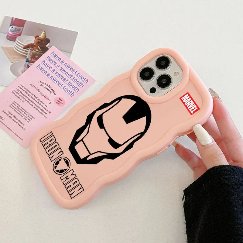 Spiderman Ironman Logo Marvel Candy Color Phone Case For iPhone