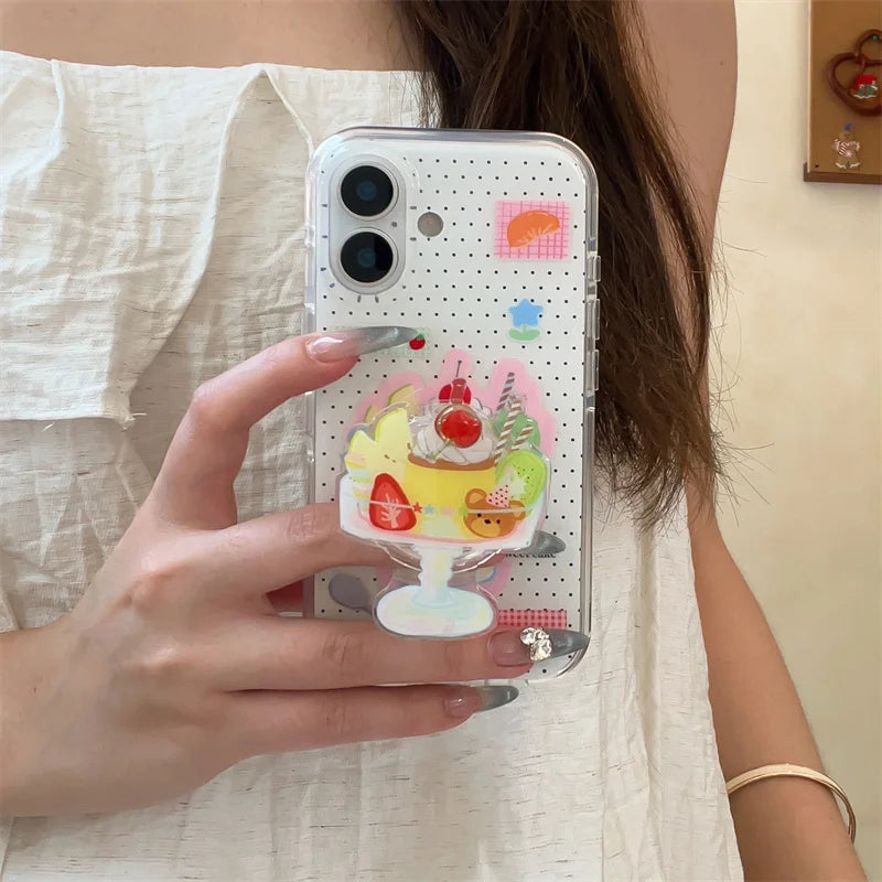 Cute Dessert Ice Cream Stand Holder Phone Case