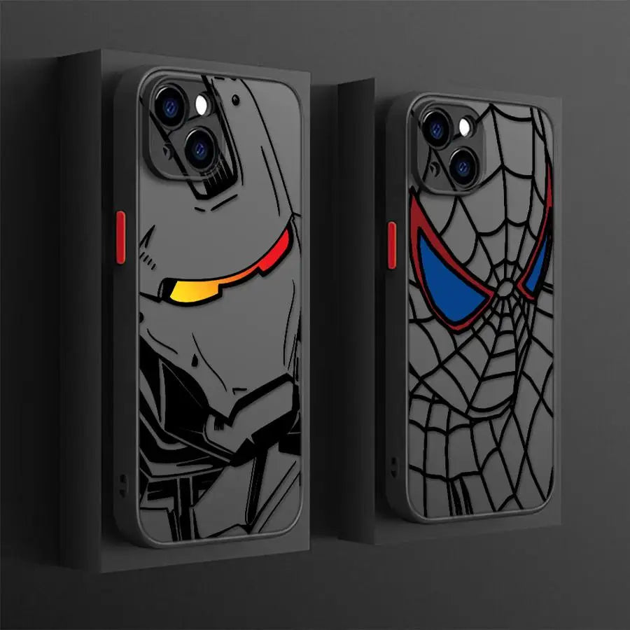 Marvel Iron Man Spiderman Back Phone Cover Case For iPhone