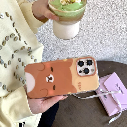 Crystal White Light Pinching Face Teddy Bear Phone Case