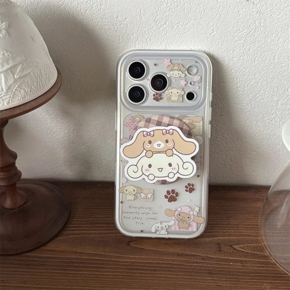 Kawaii Bunny Puppy Magnetic Phone Case For iPhone