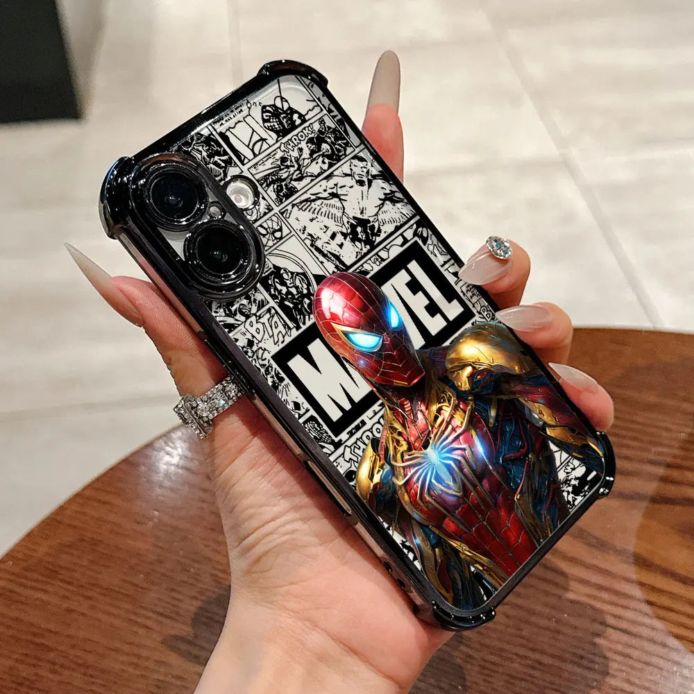 Luxury Marvel Spiderman Ironman Comic Case For iPhone