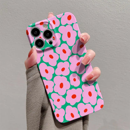 Phone Case For iPhone Flower Hard PC Bumper Cover Coque