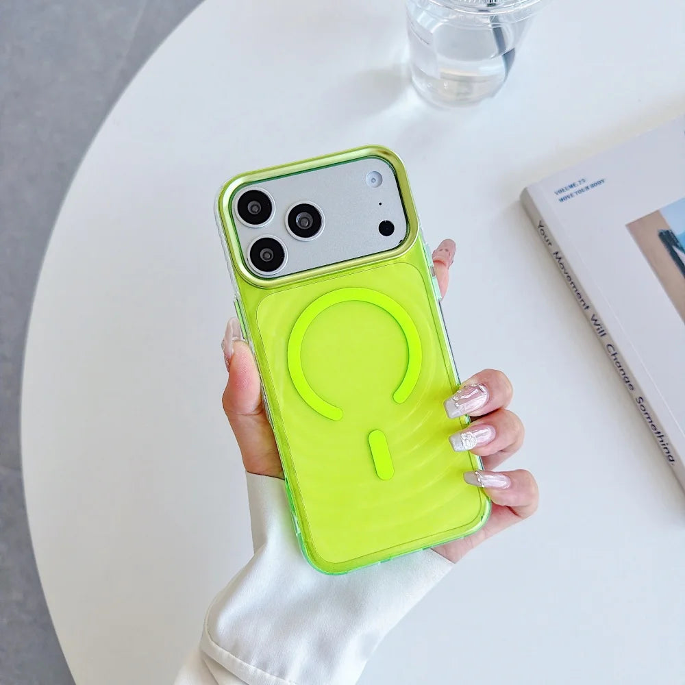 Rippling Water Transparent Magnetic Phone Case For iPhone For Magsafe Clear Shockproof Cover