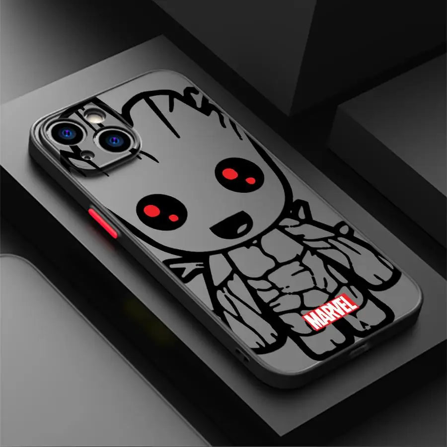 Funda Back Phone Cover Case For iPhone Marvel Spider Man Iron Man
