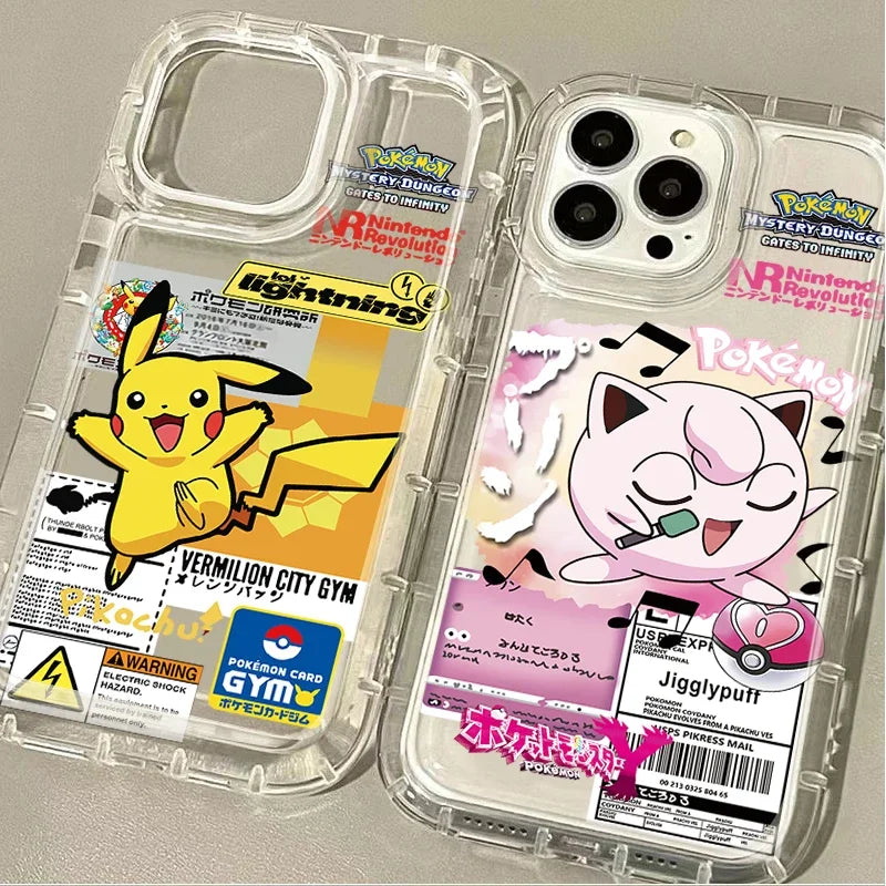 Anime Pokemon Creative Clear Silicone Phone Case For iPhone
