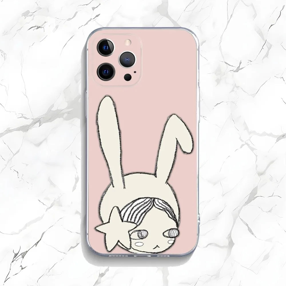 Yoshitomo Nara Art Phone Case For iPhone Transparent Silicone Soft