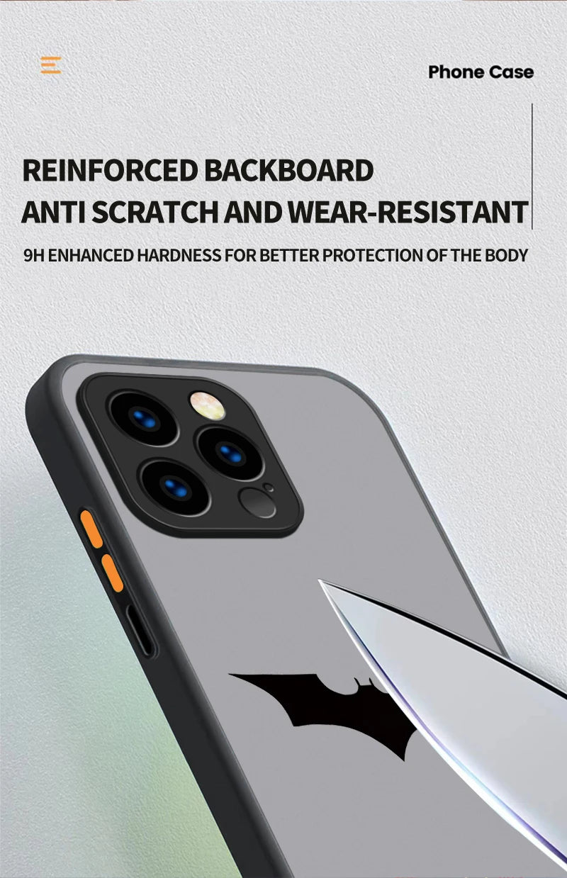 Marvel Cool Batman Spider Man Logo Matte Case For iPhone
