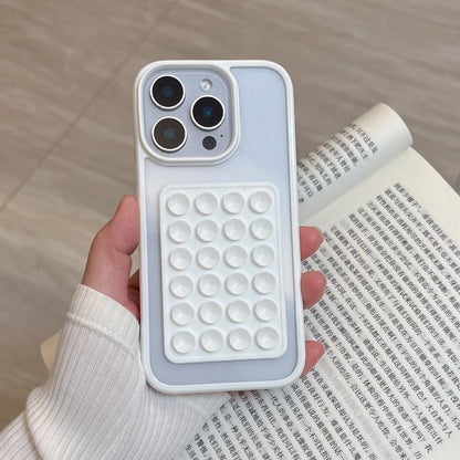 Candy Bumper Phone Case For iPhone Suction Cup Airbag Clear Shockproof Cover