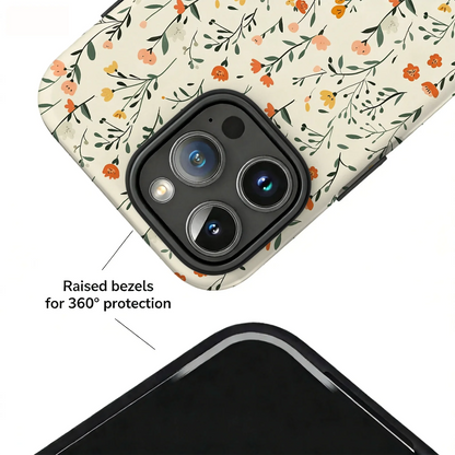 Pastel Cottage Floral Magnetic 2 In 1 Shockproof Case For iPhone Compatible With Magsafe Cover
