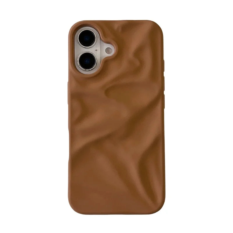 Matte Candy Color Folding Wrinkled Texture Phone Case