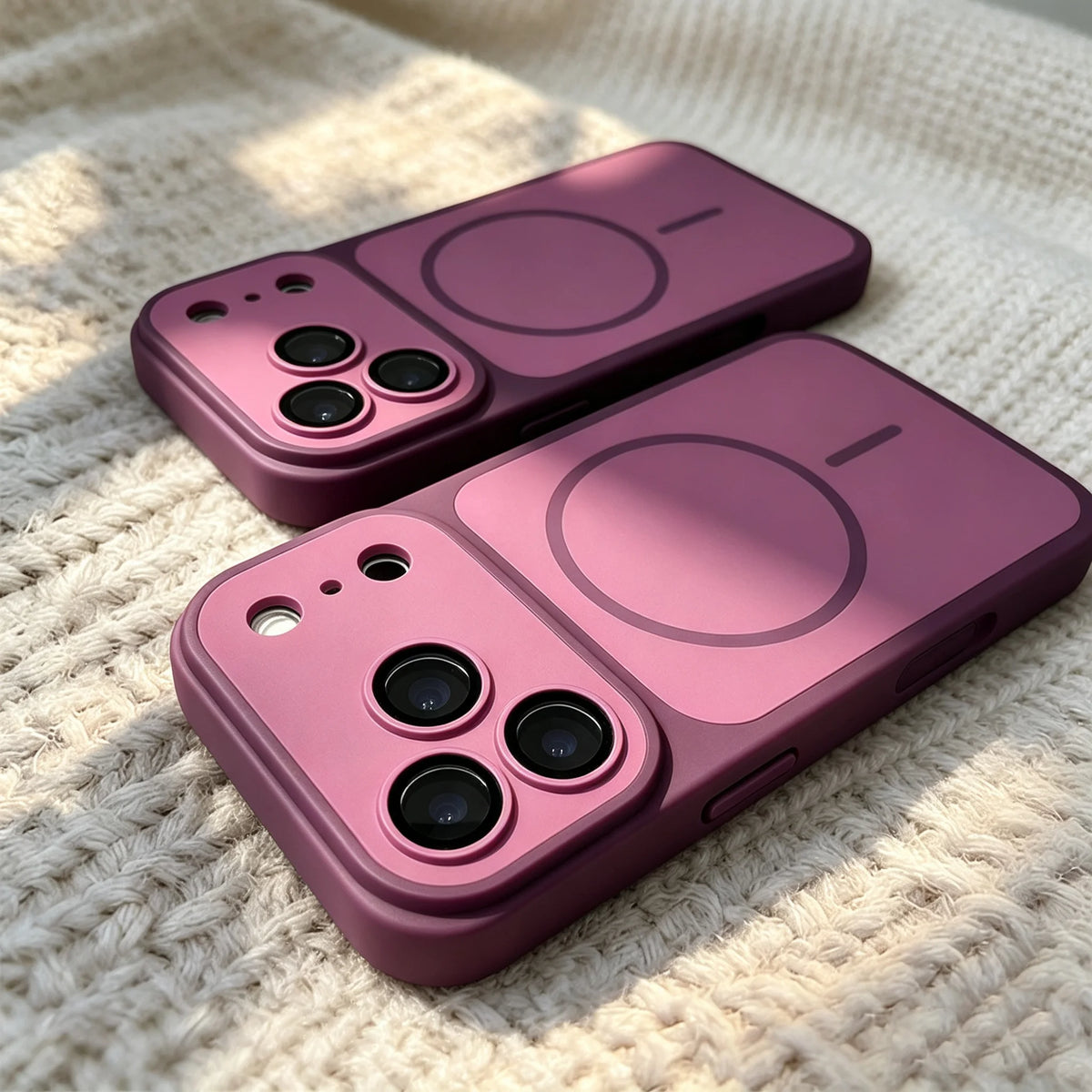 Matte Armor Magnetic Wireless Charging Phone Case For iPhone