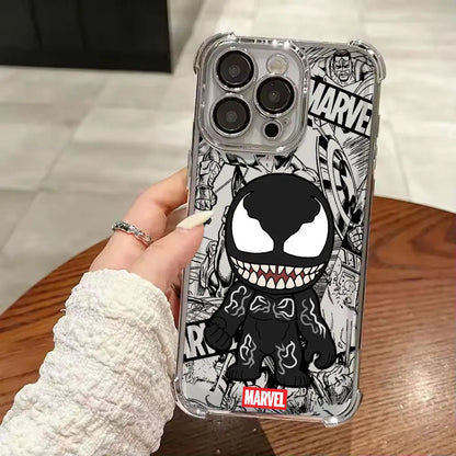 Marvel Cartoon Venom Iron Man Hulk Shockproof Case For iPhone