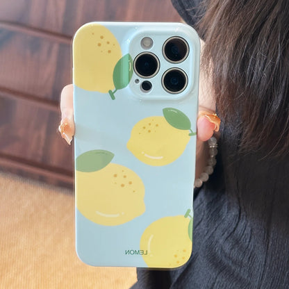 Summer Blue Refreshing Fruit Lemon Pattern Shock Proof Phone Cover Case For iPhone
