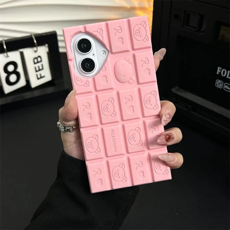 Funny 3D Rilakkuma Bear Soft Silicone Phone Case For iPhone