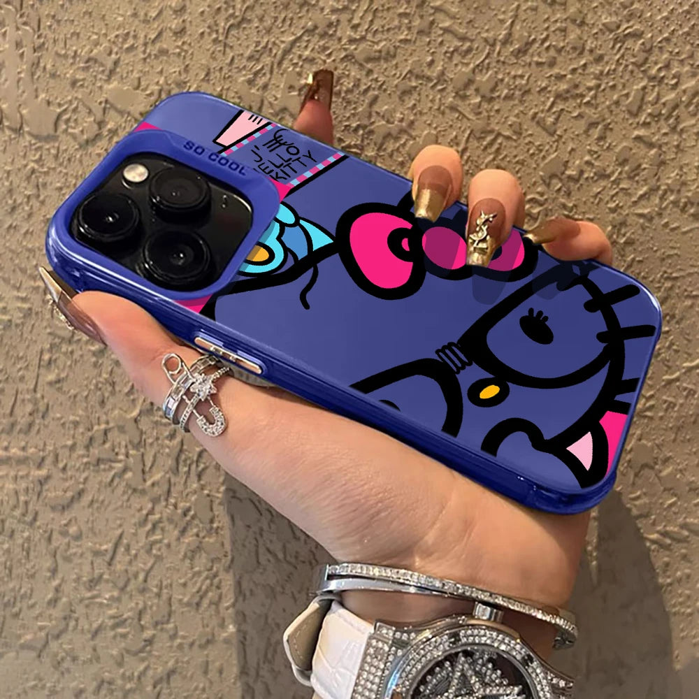 Sanrio Cartoon Hello Kitty Phone Case For iPhone Matte Laser Cover