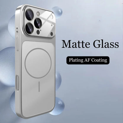 Original Glass Nano Matte Case For iPhone Magnetic For Magsafe Wireless Charging Armor Funda