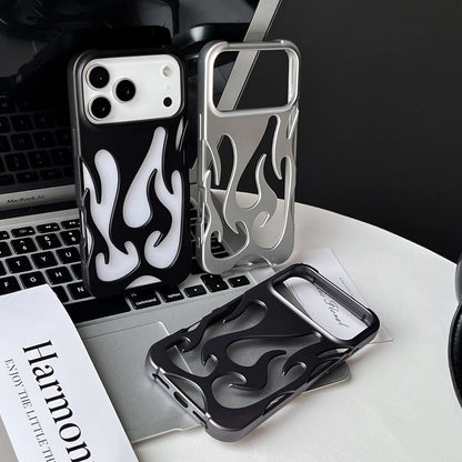 3D Flame Pattern Hollow Phone Case For iPhone Slim Shockproof Back Cover Fashion Soft TPU