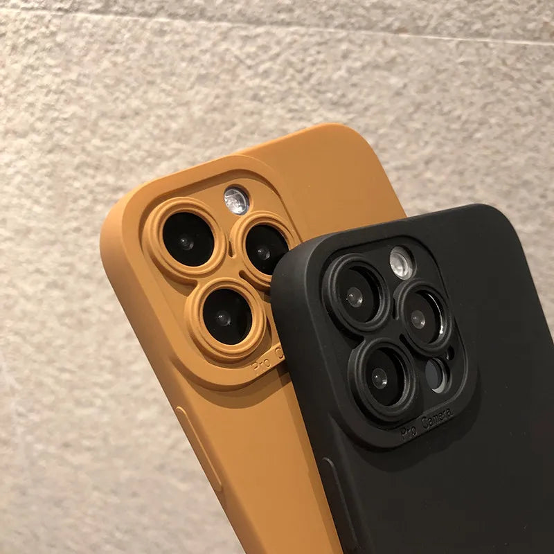 Matte Silicone Soft Phone Case For iPhone Camera Lens Portector Back Cover