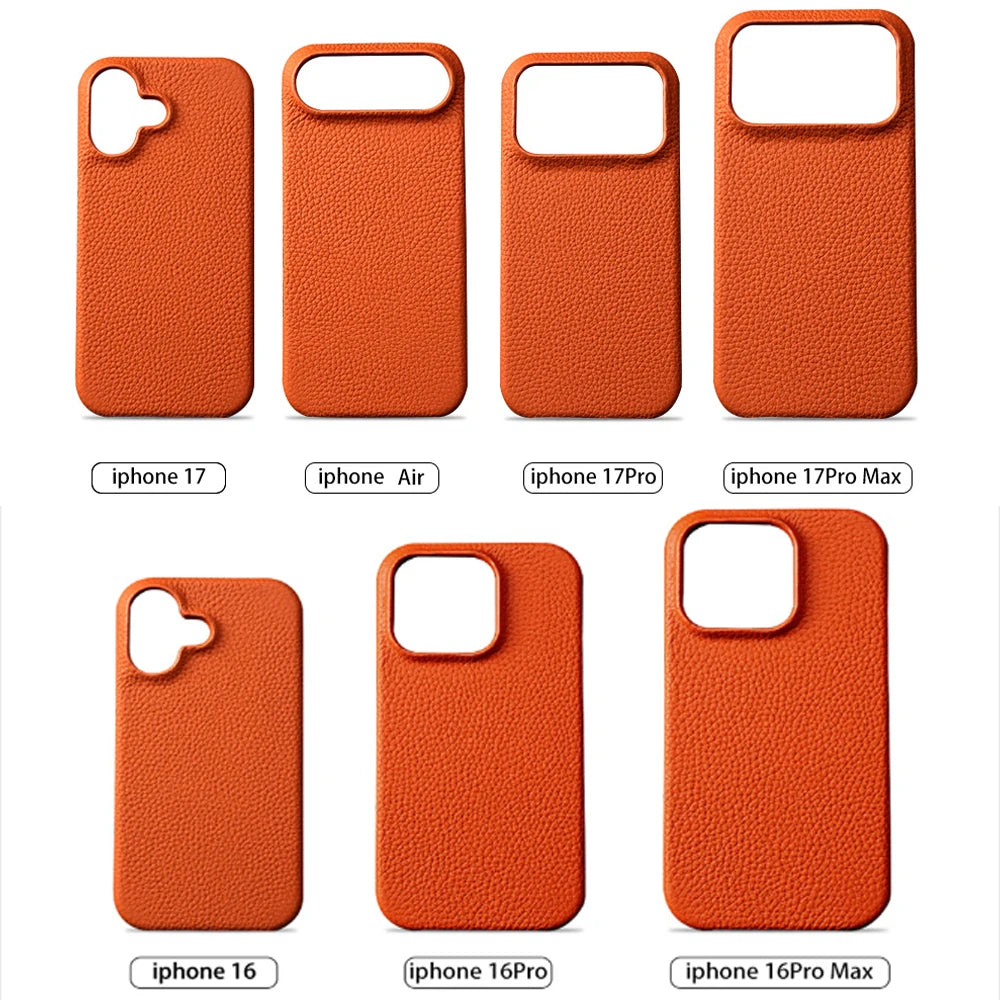 Luxury Cowhide Leather MagSafe iPhone Case