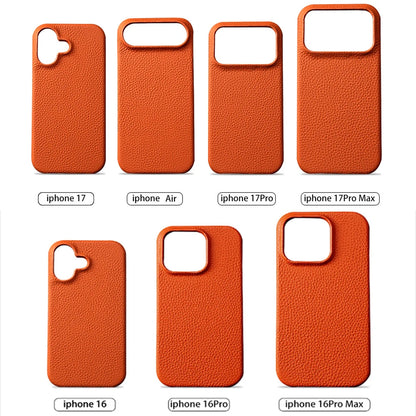 Luxury Cowhide Leather MagSafe iPhone Case