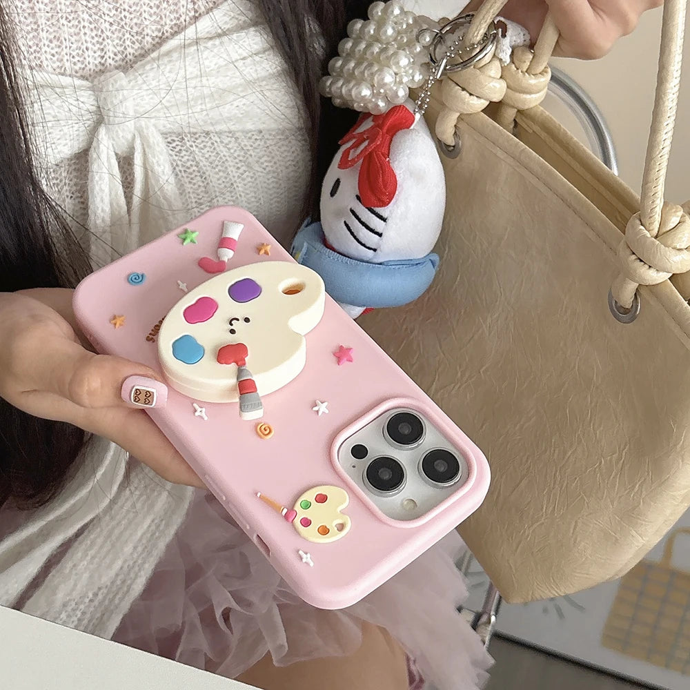 Cute Creative 3D Colorful Palette Phone Case