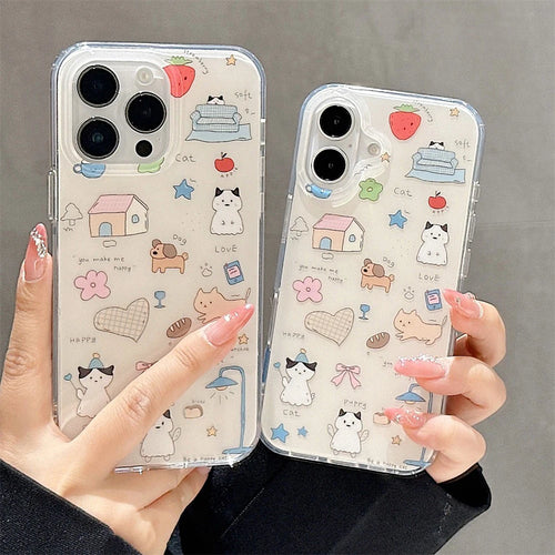 Cute Cartoon Cat Phone Case For iPhone