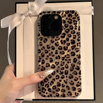 Korean Cute Leopard Print Phone Case for iPhone Soft Shockproof Back Cover
