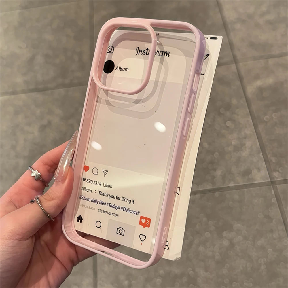 Luxury Clear Candy Color Case For iPhone Clear Acrylic Bumper Protection Cases Cover