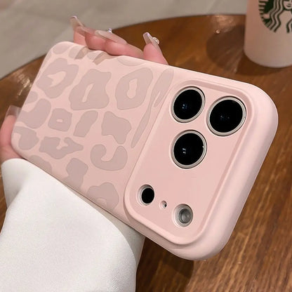 Leopard Liquid Silicone Camera Lens Protective Phone Case For iPhone