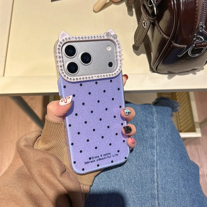 Fashion Polka Dot Cat Ear Diamond Case Phone Case For iPhone