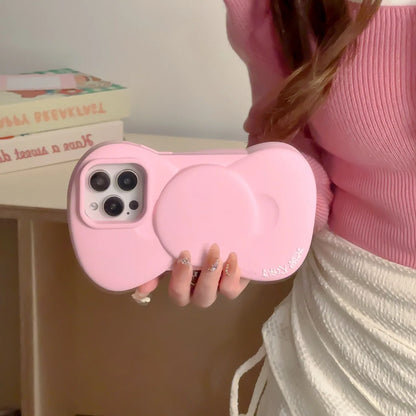 Pink Cute Bow Silicone Phone Case Fashion Creative For  iPhone